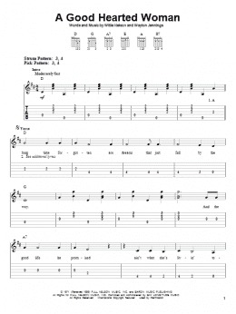 page one of A Good Hearted Woman (Easy Guitar Tab)