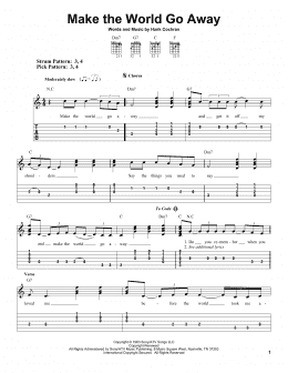page one of Make The World Go Away (Easy Guitar Tab)