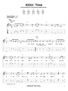 page one of Killin' Time (Easy Guitar Tab)