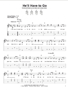 page one of He'll Have To Go (Easy Guitar Tab)
