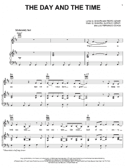 page one of The Day And The Time (Piano, Vocal & Guitar Chords (Right-Hand Melody))