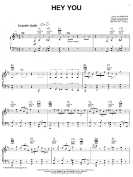 page one of Hey You (Piano, Vocal & Guitar Chords (Right-Hand Melody))