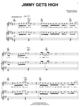 page one of Jimmy Gets High (Piano, Vocal & Guitar Chords (Right-Hand Melody))