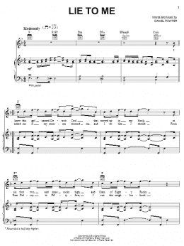 page one of Lie To Me (Piano, Vocal & Guitar Chords (Right-Hand Melody))