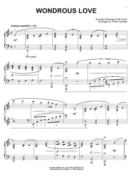 page one of Wondrous Love (arr. Phillip Keveren) (Piano Solo)
