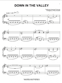 page one of Down In The Valley (arr. Phillip Keveren) (Piano Solo)