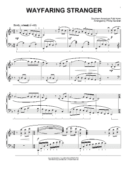 page one of Wayfaring Stranger (arr. Phillip Keveren) (Piano Solo)