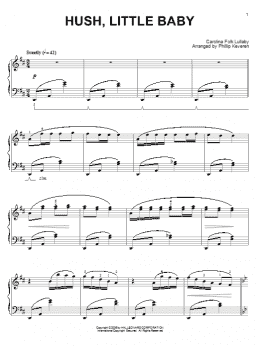 page one of Hush Little Baby (arr. Phillip Keveren) (Piano Solo)