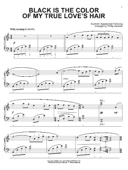page one of Black Is the Color Of My True Love's Hair (arr. Phillip Keveren) (Piano Solo)