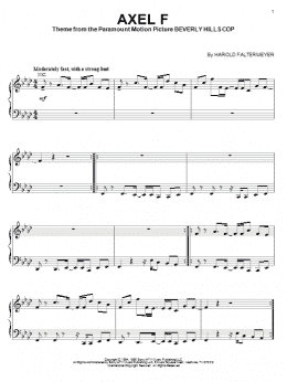 page one of Axel F (Piano Solo)