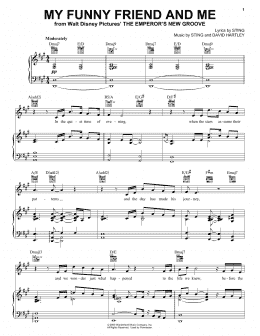 page one of My Funny Friend And Me (from The Emperor's New Groove) (Piano, Vocal & Guitar Chords (Right-Hand Melody))