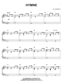 page one of Hymne (Piano Solo)