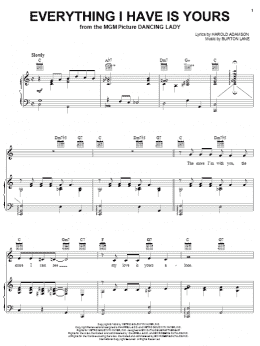 page one of Everything I Have Is Yours (Piano, Vocal & Guitar Chords (Right-Hand Melody))