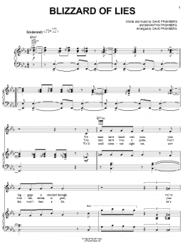 page one of Blizzard Of Lies (Piano, Vocal & Guitar Chords (Right-Hand Melody))