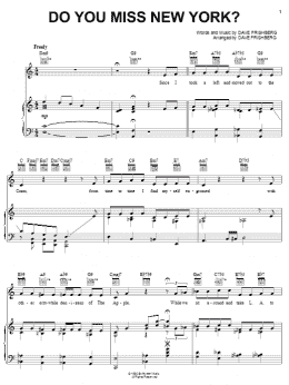 page one of Do You Miss New York? (Piano, Vocal & Guitar Chords (Right-Hand Melody))