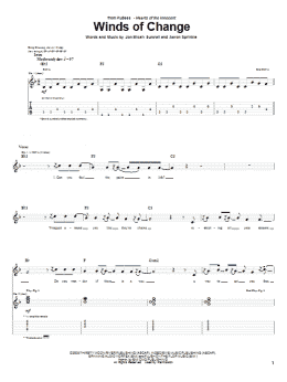 page one of Winds Of Change (Guitar Tab)