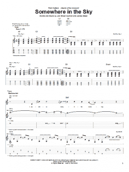 page one of Somewhere In The Sky (Guitar Tab)