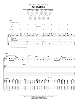 page one of Mistakes (Guitar Tab)