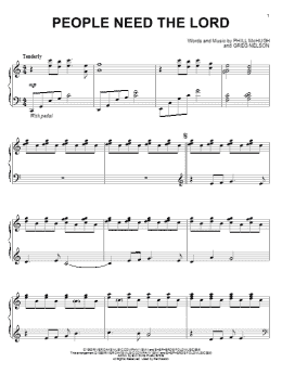 page one of People Need The Lord (Piano Solo)