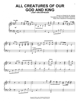 page one of All Creatures Of Our God And King (Piano Solo)