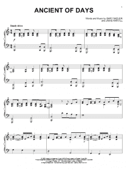 page one of Ancient Of Days (Piano Solo)