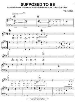 page one of Supposed To Be (Piano, Vocal & Guitar Chords (Right-Hand Melody))