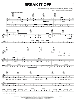 page one of Break It Off (Piano, Vocal & Guitar Chords (Right-Hand Melody))