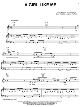 page one of A Girl Like Me (Piano, Vocal & Guitar Chords (Right-Hand Melody))