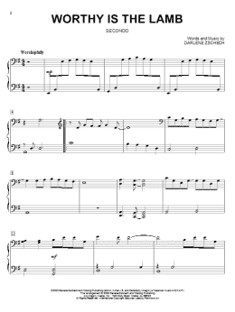page one of Worthy Is The Lamb (Piano Duet)