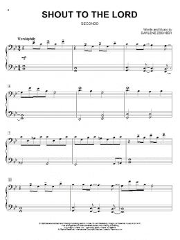 page one of Shout To The Lord (Piano Duet)