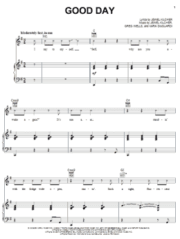 page one of Good Day (Piano, Vocal & Guitar Chords (Right-Hand Melody))