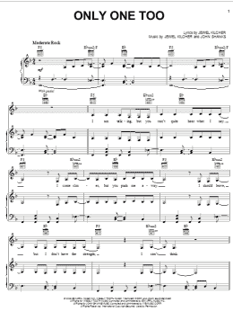 page one of Only One Too (Piano, Vocal & Guitar Chords (Right-Hand Melody))