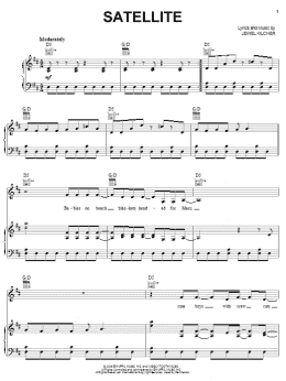 page one of Satellite (Piano, Vocal & Guitar Chords (Right-Hand Melody))