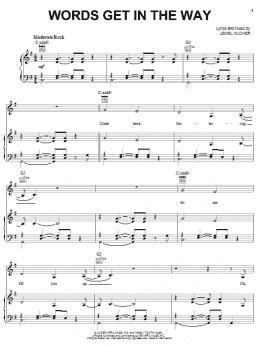 page one of Words Get In The Way (Piano, Vocal & Guitar Chords (Right-Hand Melody))
