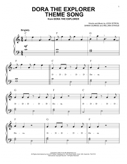 page one of Dora The Explorer Theme Song (Easy Piano)