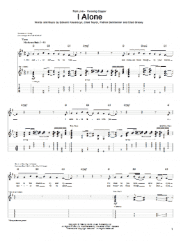page one of I Alone (Guitar Tab)