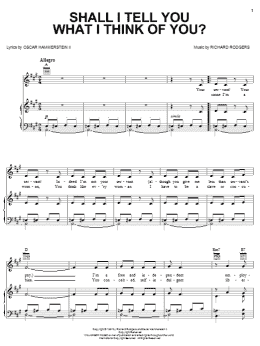 page one of Shall I Tell You What I Think Of You? (Piano, Vocal & Guitar Chords (Right-Hand Melody))