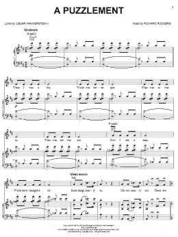 page one of A Puzzlement (Piano, Vocal & Guitar Chords (Right-Hand Melody))