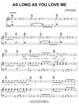 page one of As Long As You Love Me (Piano, Vocal & Guitar Chords (Right-Hand Melody))