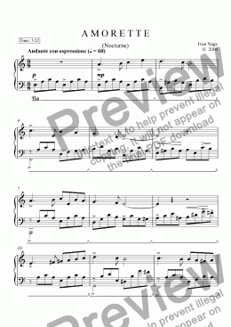 page one of AMORETTE (Piano Solo)