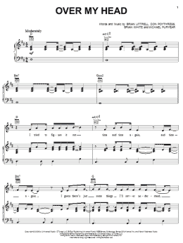 page one of Over My Head (Piano, Vocal & Guitar Chords (Right-Hand Melody))
