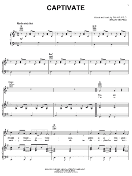 page one of Captivate (Piano, Vocal & Guitar Chords (Right-Hand Melody))