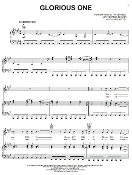 page one of Glorious One (Piano, Vocal & Guitar Chords (Right-Hand Melody))