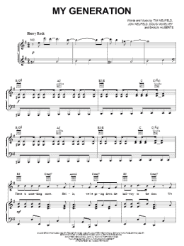 page one of My Generation (Piano, Vocal & Guitar Chords (Right-Hand Melody))