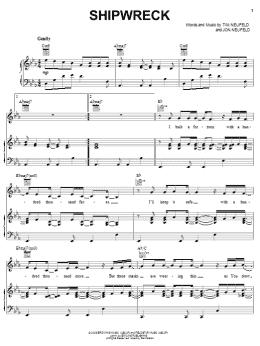 page one of Shipwreck (Piano, Vocal & Guitar Chords (Right-Hand Melody))