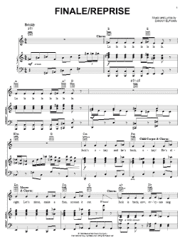 page one of Finale/Reprise (from The Nightmare Before Christmas) (Piano, Vocal & Guitar Chords (Right-Hand Melody))