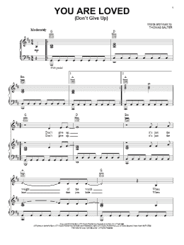 page one of You Are Loved (Don't Give Up) (Piano, Vocal & Guitar Chords (Right-Hand Melody))