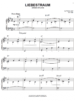 page one of Liebestraum No.3 (Dream Of Love) (Easy Piano)