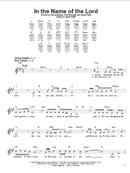 page one of In The Name Of The Lord (Easy Guitar)