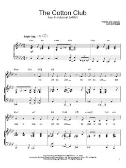 page one of The Cotton Club (Piano, Vocal & Guitar Chords (Right-Hand Melody))